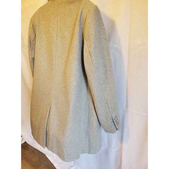 ELLOS Women's Plus Long Boyfriend Wool Blazer Size 22 Light Gray Striped Lining - Picture 8 of 12